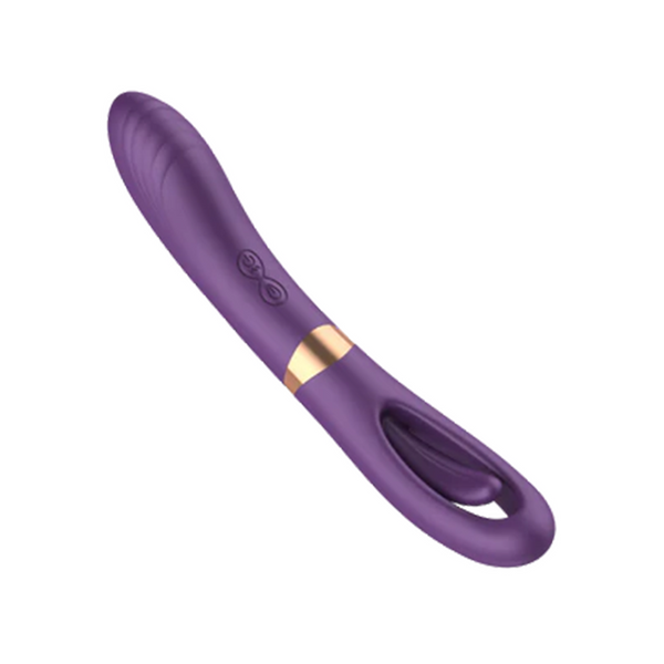 Vibrador de punto G con estimulación del clítoris y vibración