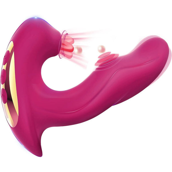 Vibrador Punto G con Golpeteo, Vibración y Lamedura