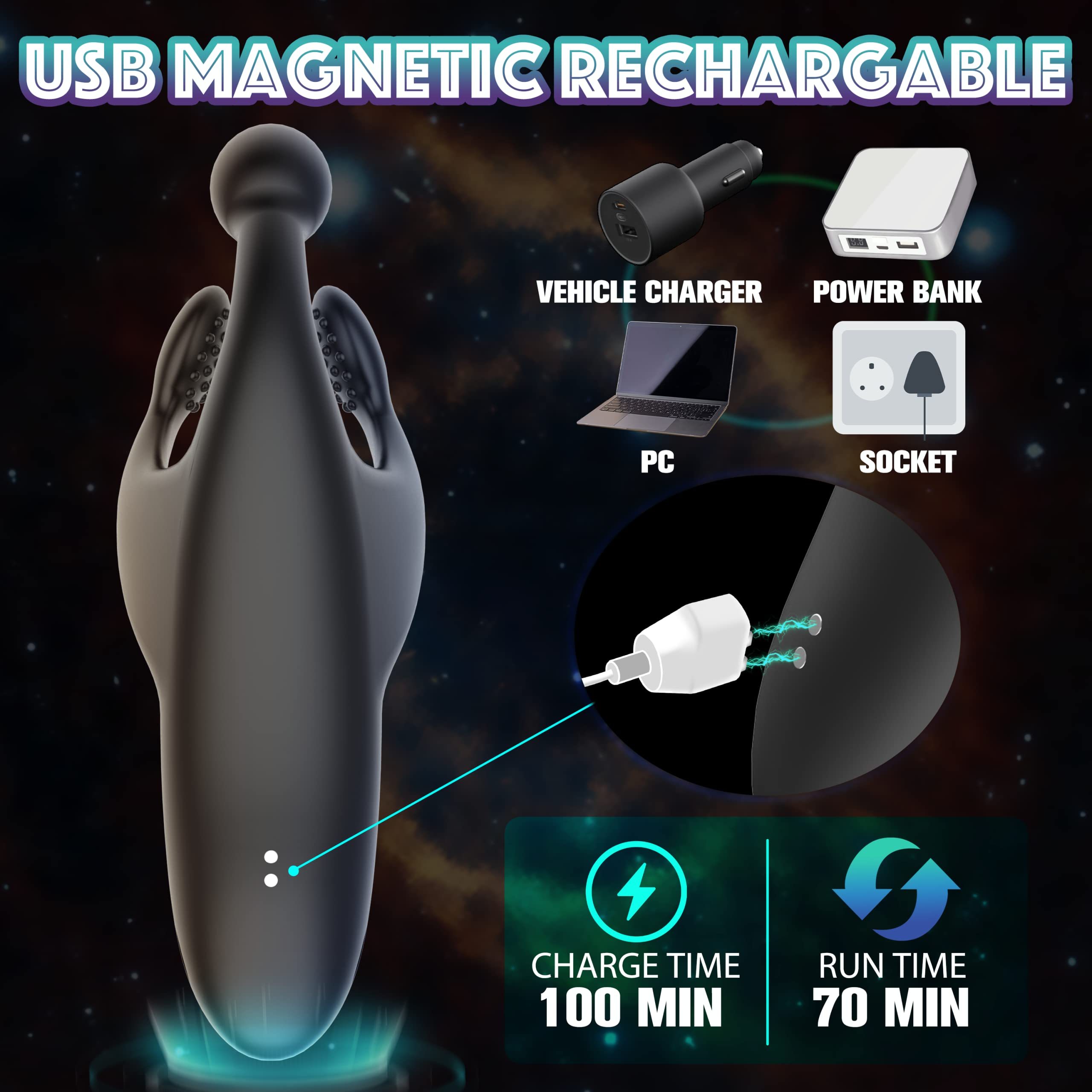 Vibrador de Pene con Golpeteo y Vibración