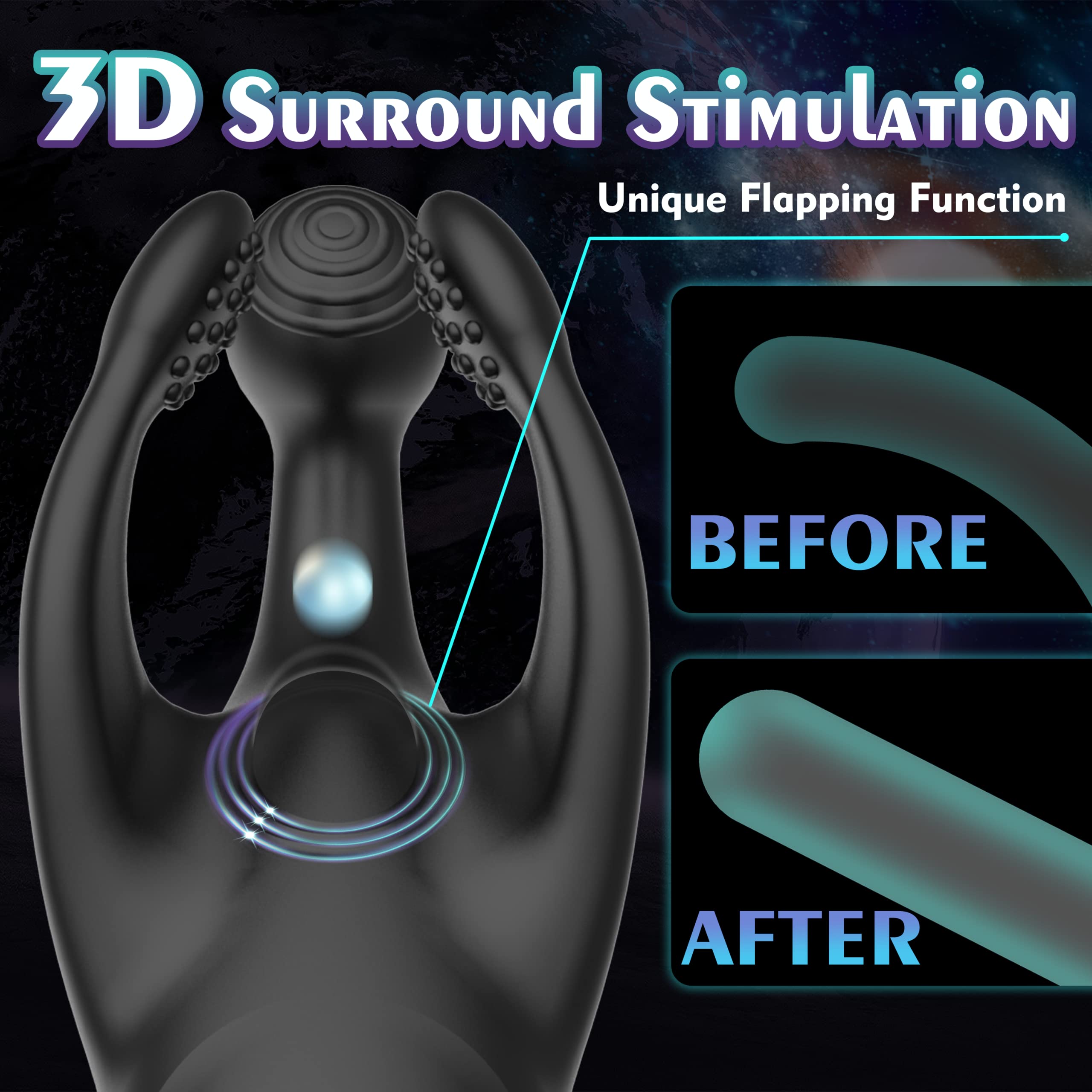 Vibrador de Pene con Golpeteo y Vibración