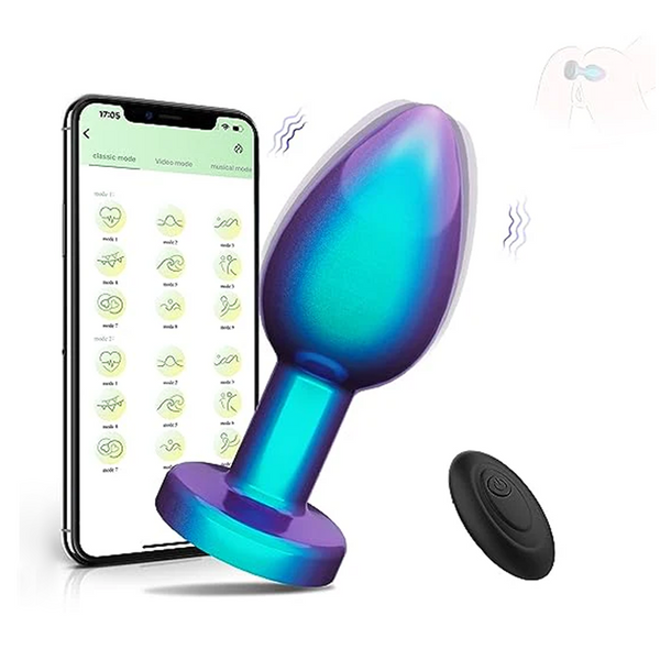 Plug Anal Vibrador con Acabado Metálico