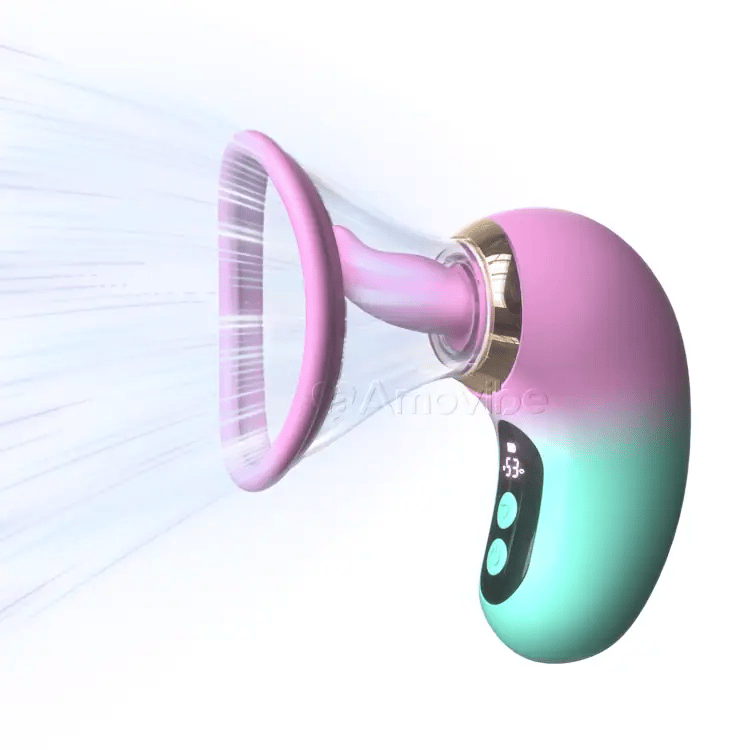 Vibrador 5 en 1 con succión, lamido y control LCD