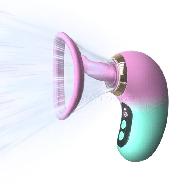 Vibrador 5 en 1 con succión, lamido y control LCD