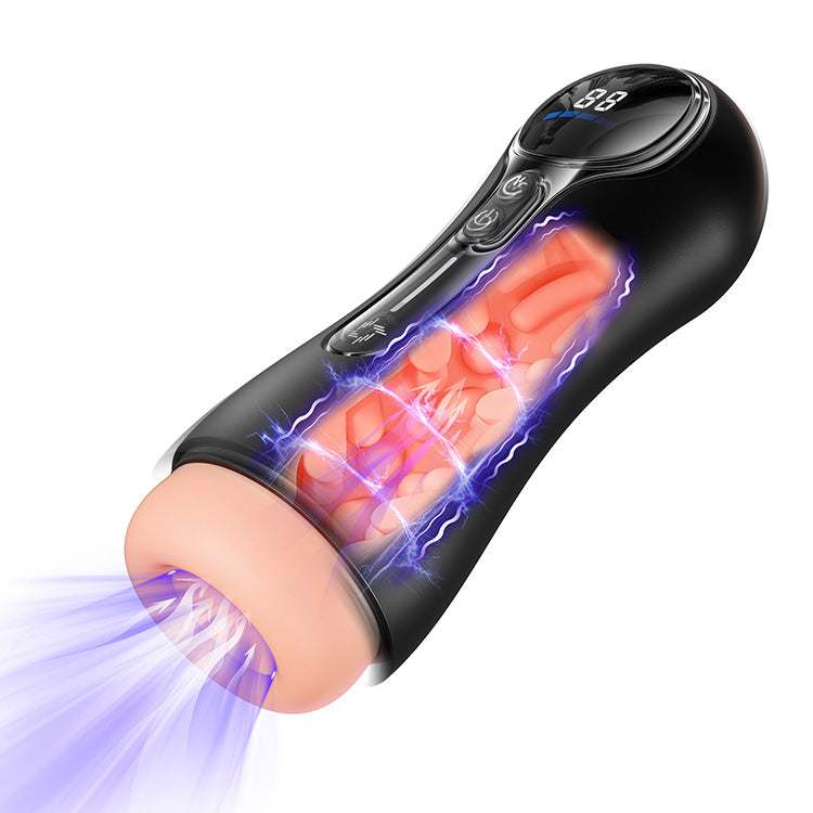 Masturbador masculino automático – 4 succiones, 9 vibraciones, pantalla LED