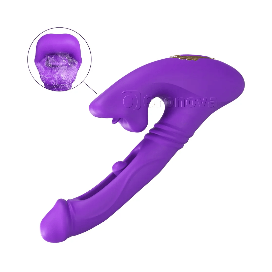 Hollow Thrusting Vibrator with Fingertip & Head Vibration