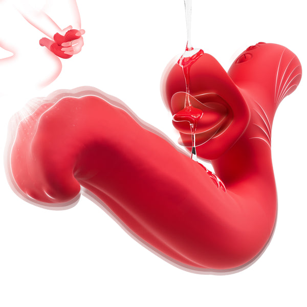 Vibrador de lengua giratoria – 10 modos intensos para juego de clítoris y pezones