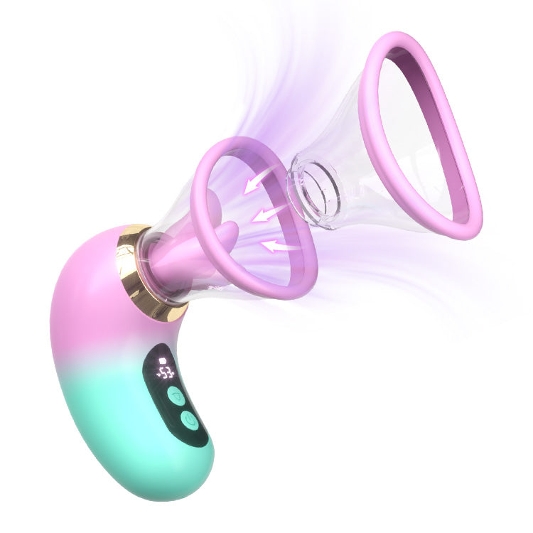 Vibrador 5 en 1 con succión, lamido y control LCD