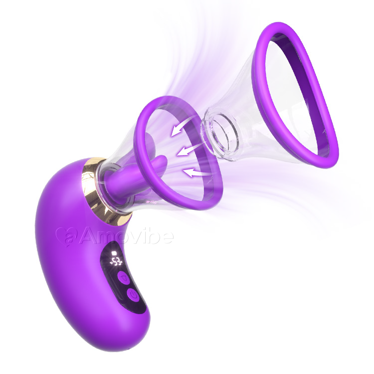 Vibrador 5 en 1 con succión, lamido y control LCD