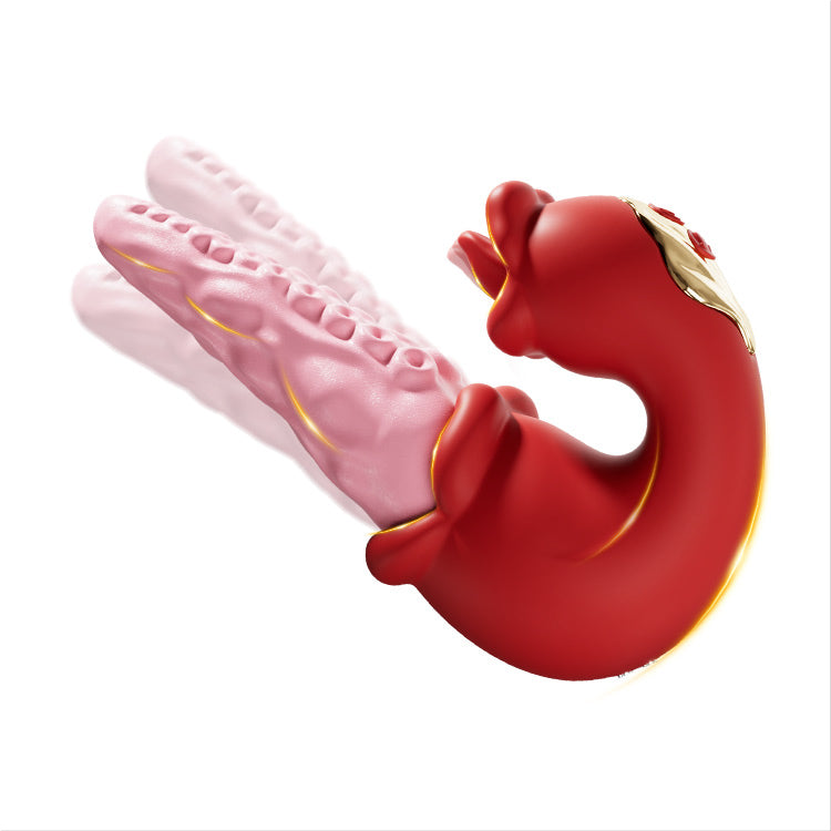 Vibrador de pulpo 2 en 1 con lengua provocativa y 10 modos de vibración