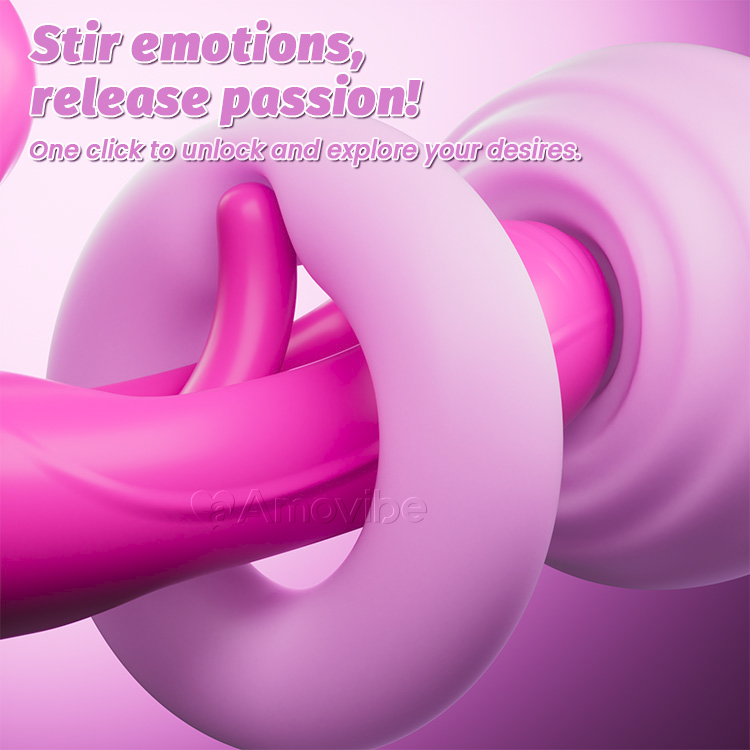 Dildo de Doble Extremo con 4 Motores y 10 Modos de Vibración y Golpeteo