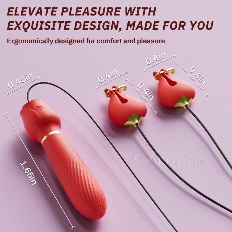 Vibrador clitoriano con pinzas para pezones