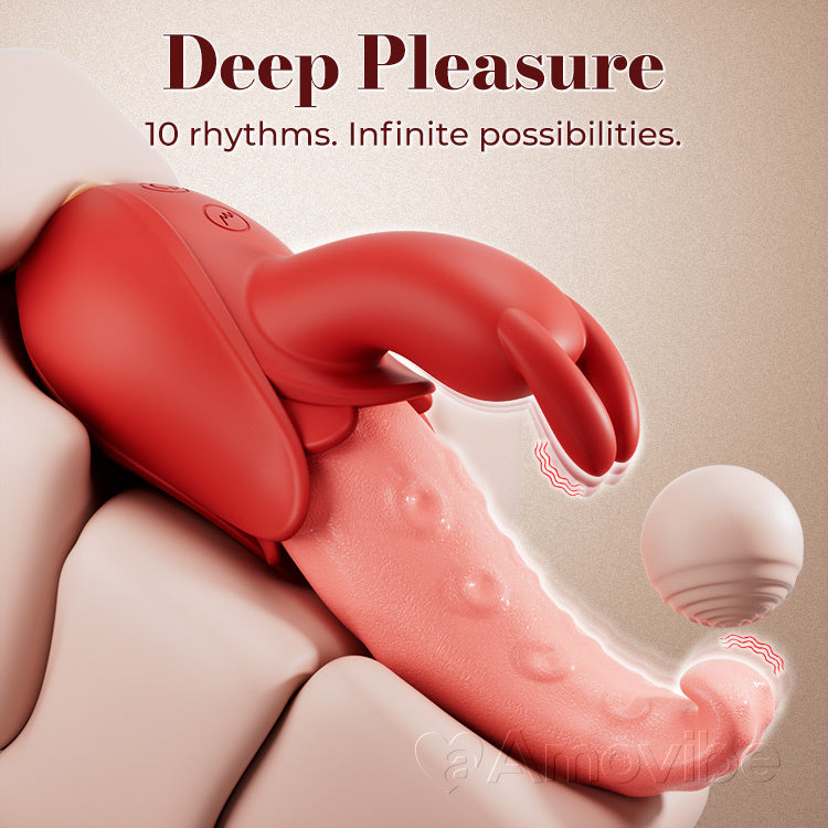 Vibrador de lengua 10 modos, doble estimulación, susurro silencioso