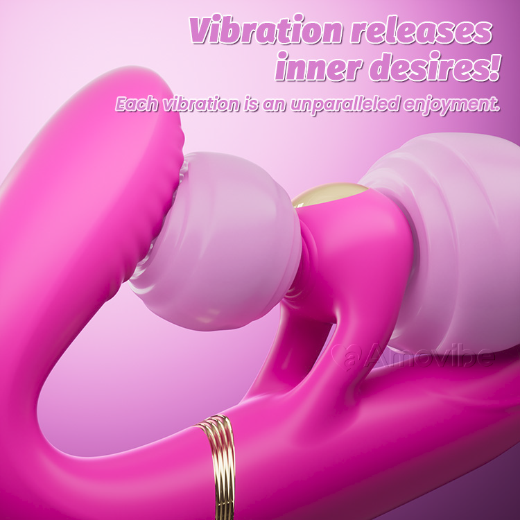Dildo de Doble Extremo con 4 Motores y 10 Modos de Vibración y Golpeteo