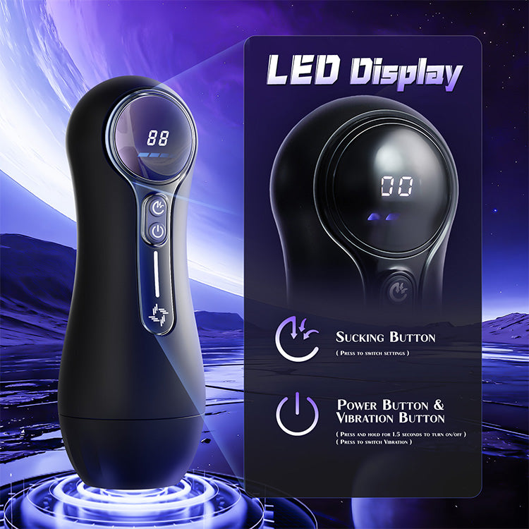 Masturbador masculino automático – 4 succiones, 9 vibraciones, pantalla LED