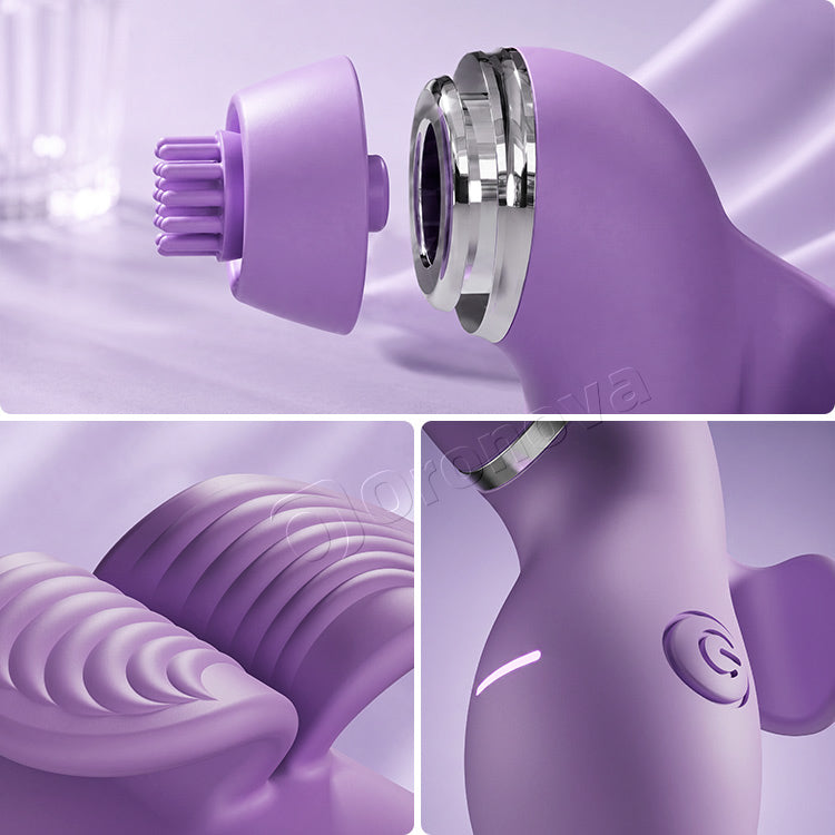 4-in-1 Vibrator Flapping + Licking + Brushing + Suction