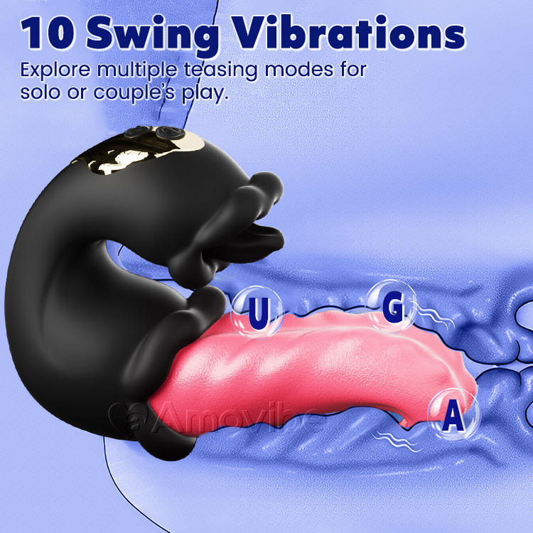 Vibrador de Punto G con Empuje y Lamedura con Diseño de Doble Rosa