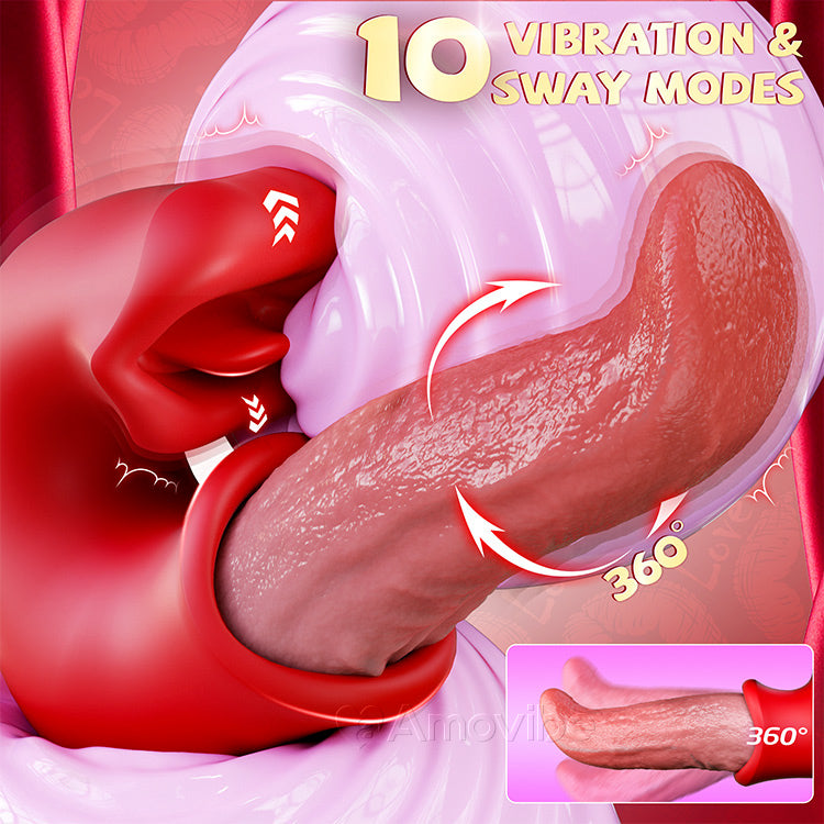 Vibrador consolador 3 en 1 - con punto G, clítoris y lengua, impermeable