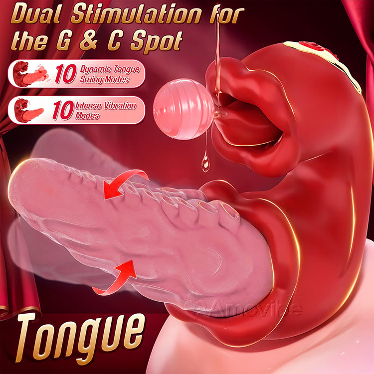Vibrador de pulpo 2 en 1 con lengua provocativa y 10 modos de vibración