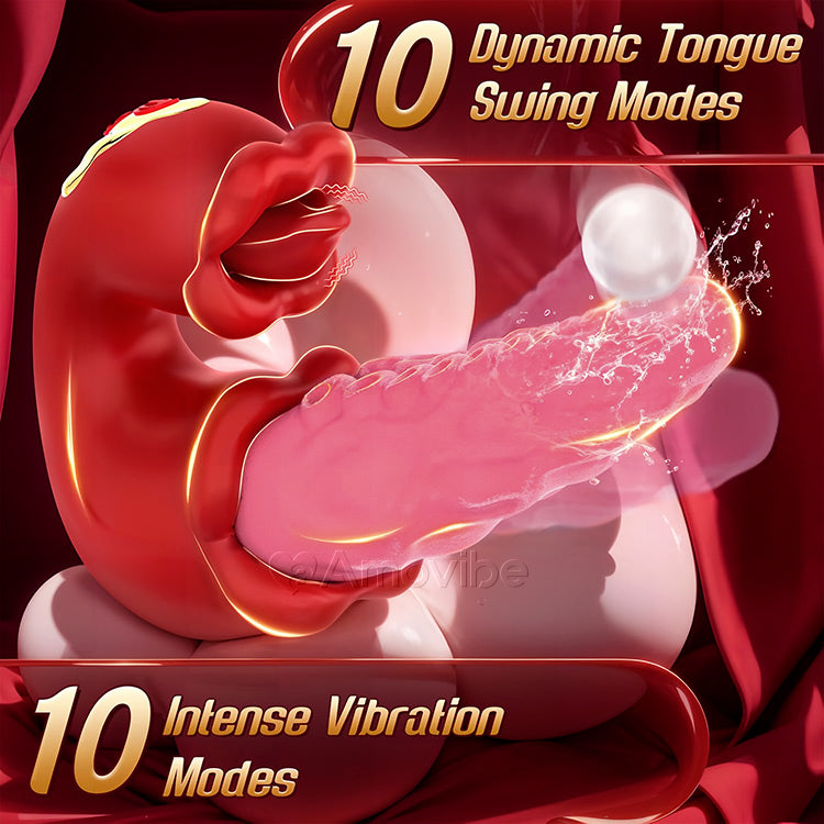 Vibrador de pulpo 2 en 1 con lengua provocativa y 10 modos de vibración
