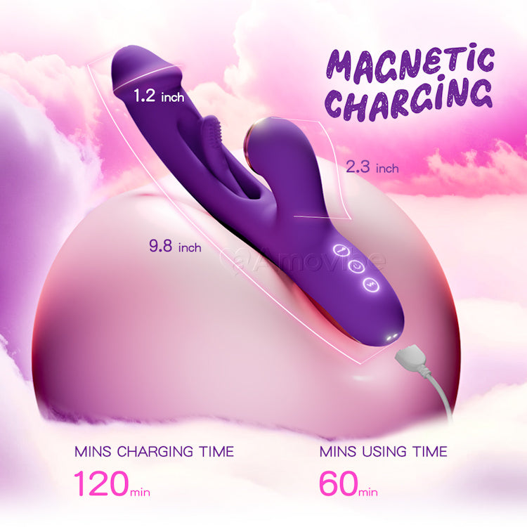 Vibrador Innovador de Punto G con Aletas y Fundas de Silicona Reemplazables para Función de Golpeteo, Cosquilleo y Lamedura