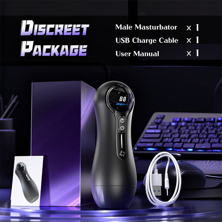 Masturbador masculino automático – 4 succiones, 9 vibraciones, pantalla LED