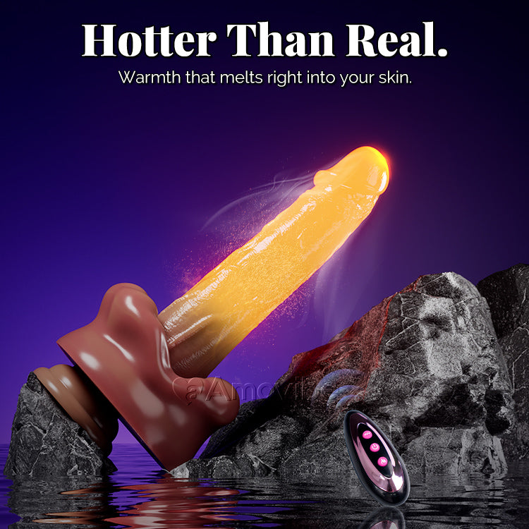 Consolador vibrador de boca de 9 pulgadas con calefacción y control remoto
