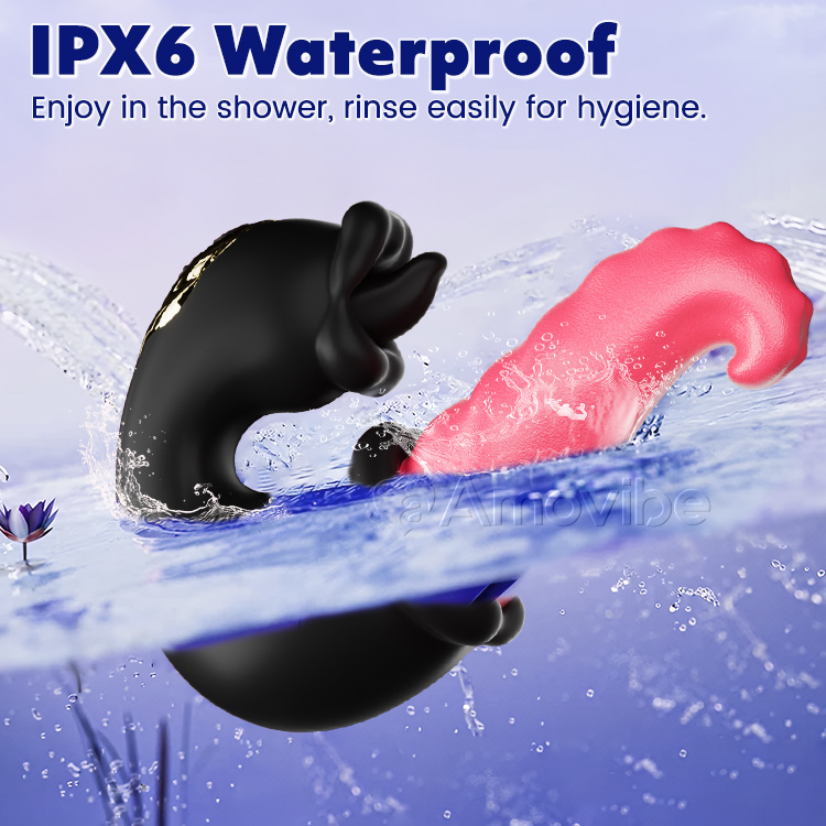 Vibrador de Punto G con Empuje y Lamedura con Diseño de Doble Rosa