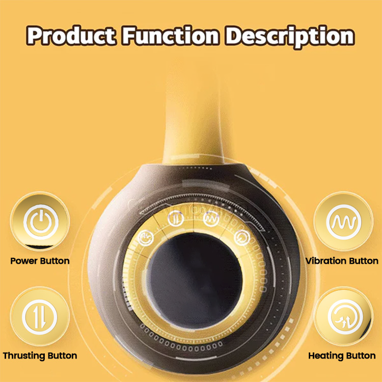 Máquina Sexual con Función de Empuje y Vibración, Calefacción y Control Remoto