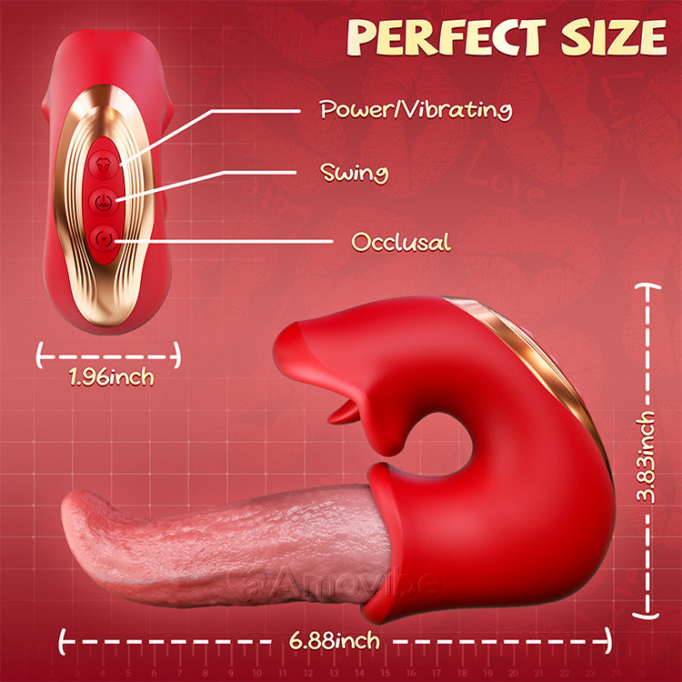 Vibrador consolador 3 en 1 - con punto G, clítoris y lengua, impermeable