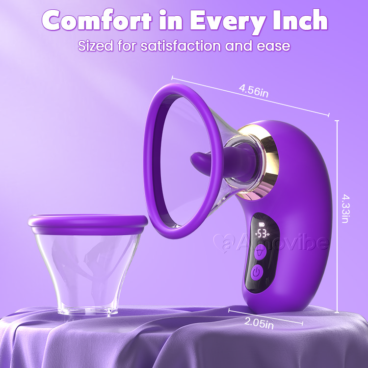 Vibrador 5 en 1 con succión, lamido y control LCD
