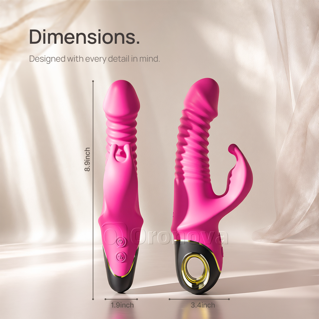 3-in-1 Thrusting Rabbit Vibrator with 9 Vibration Modes